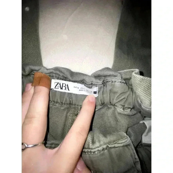 Womens Zara Green Paperbag Denim - Picture 3 of 8